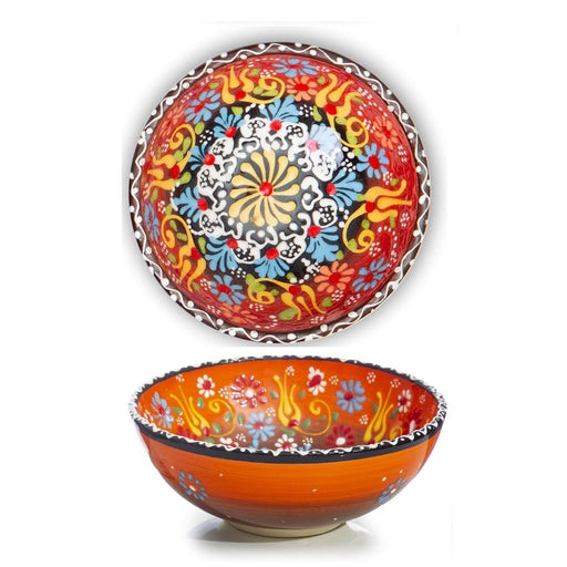 Handmade Ceramic Bowl Mexican Orange 15cm-0