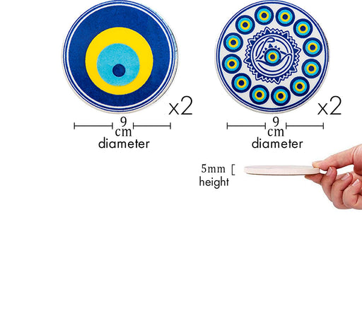 Ceramic Coasters Set of 4 Eye 9cm-1