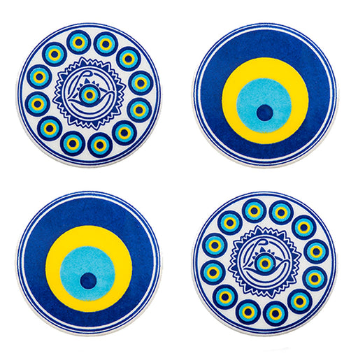 Ceramic Coasters Set of 4 Eye 9cm-0