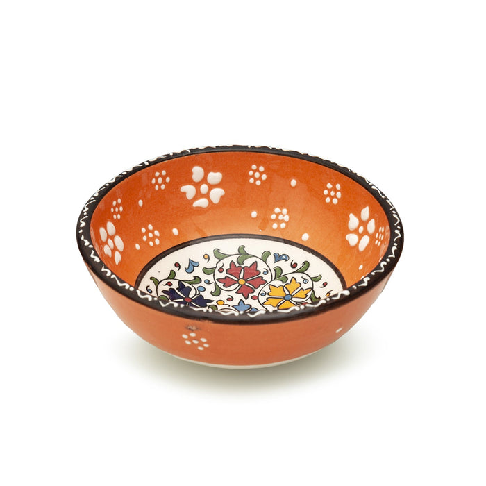 Handmade Ceramic Bowl Mexican Orange 12cm-0