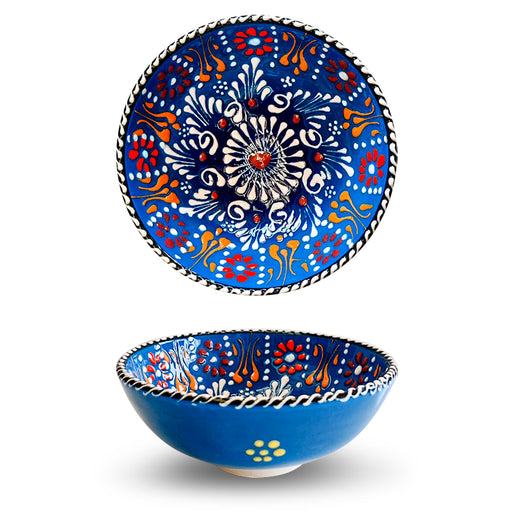 Handmade Ceramic Bowl Mexican Blue 12cm-0