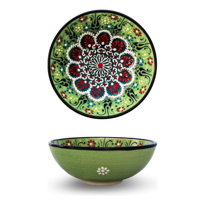 Handmade Ceramic Bowl Mexican Green 15cm-0