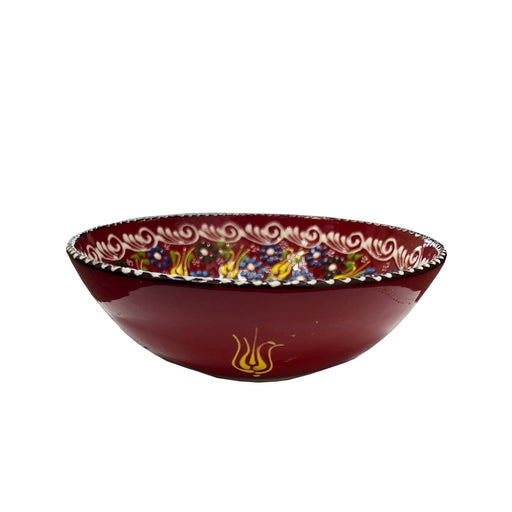 Handmade Ceramic Bowl Tulip Red 21cm-0