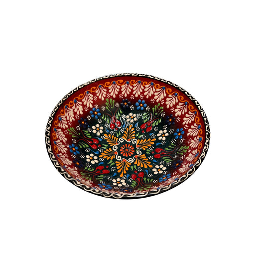 Handmade Ceramic Bowl Mexican Black to Red 21cm-1