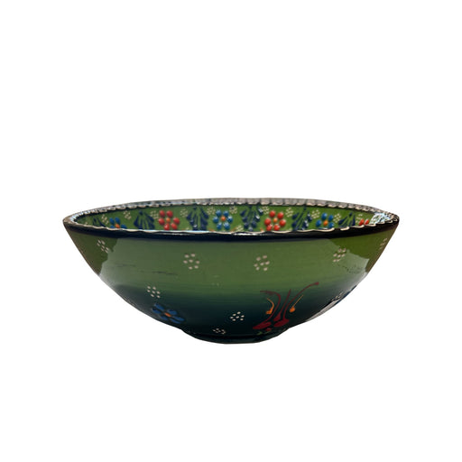 Handmade Ceramic Bowl Mexican Green to Dark Green 21cm-0