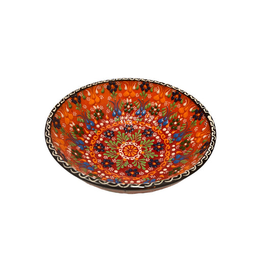 Handmade Ceramic Bowl Mexican Orange to Red 21cm-1