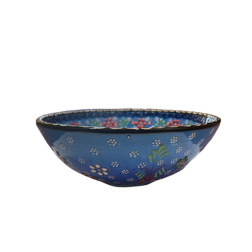 Handmade Ceramic Bowl Mexican Blue to Navy 21cm-0