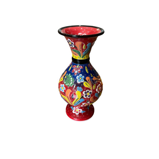 Ceramic Vase Tulip Red with Flowers-0