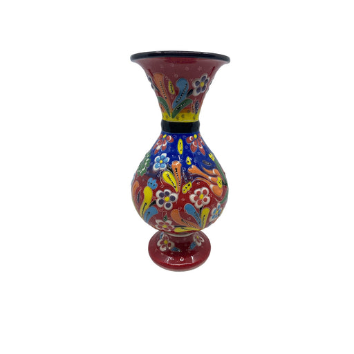 Ceramic Vase Tulip Red with Flowers-1