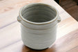 Ceramic Grey Ribbed Planter With Handles 12.5cm - Kozeenest