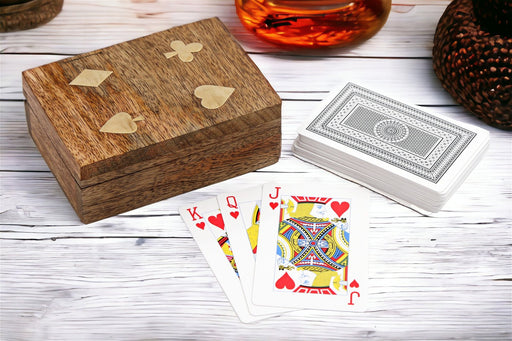 Playing Cards In Wooden Box - Kozeenest