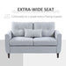 2 Seat Sofa Double Sofa Loveseat Fabric Wooden Legs Tufted Design for Living Room, Dining Room, Office, Light Grey-4