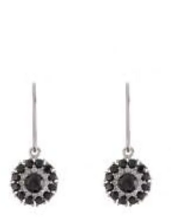 Sterling silver black drop earrings-0