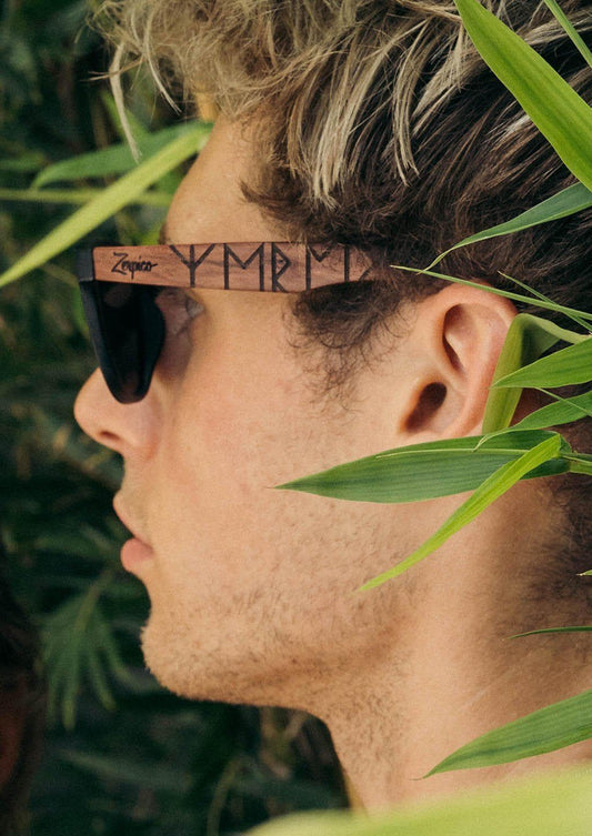 Eyewood | Engraved wooden sunglasses - Viking Runes-0