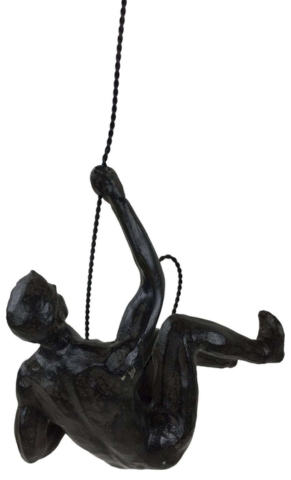 Abseiling Man Looking Up Ornament Black - Kozeenest