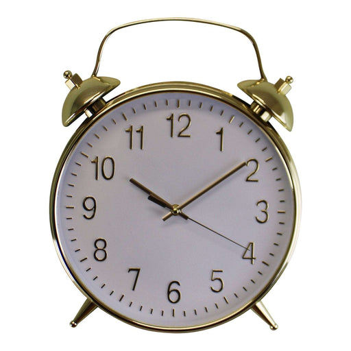 Alarm Style Gold & White Wall Clock - Kozeenest