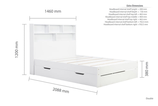 Alfie Double Storage Bed White-1