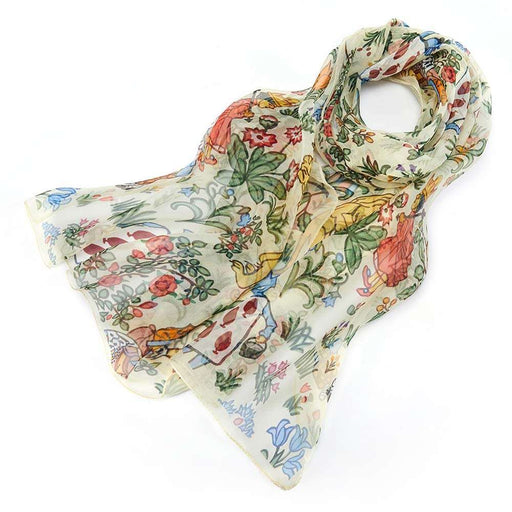 Alice In Wonderland - 100% Pure Silk Scarf - Kozeenest