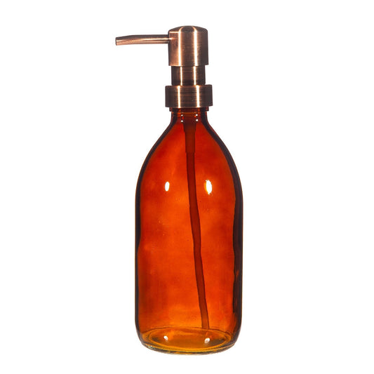 Amber Glass Refillable Bottle with Pump - Kozeenest