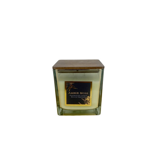 Amber Moss Scented Candle With Wooden Lid - Kozeenest