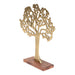 Antique Gold Tree On Wooden Base Large - Kozeenest