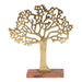 Antique Gold Tree On Wooden Base Medium - Kozeenest