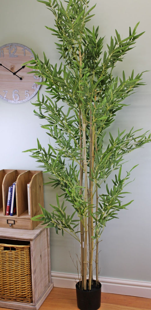 Artificial Bamboo Tree with 7 Real Bamboo Stems, 200cm - Kozeenest