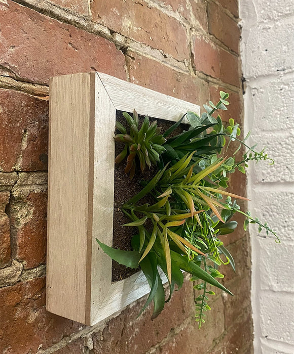 Artificial Succulents In Square Wooden Frame - Kozeenest