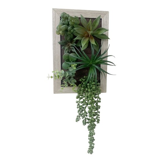 Artificial Succulents In Wooden Frame - Kozeenest
