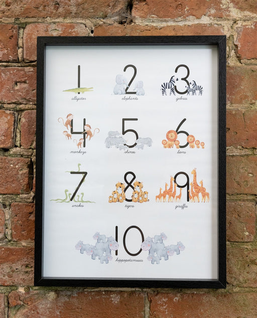 Baby Number 1-10 Animal Print Frame - Kozeenest