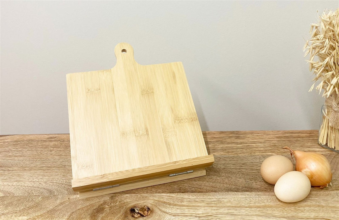 Bamboo Wood Recipe Book Holder - Kozeenest