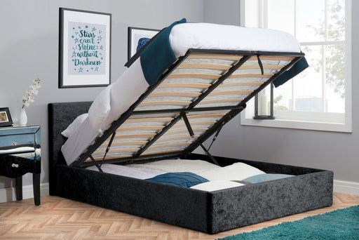 Berlin Small Double Ottoman Bed Black-1