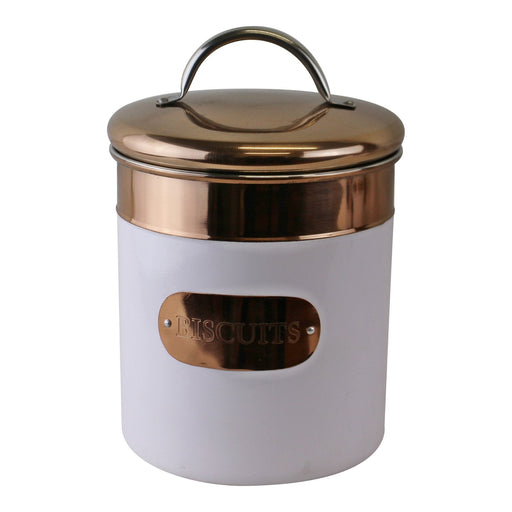 Biscuit Tin, Copper & White Metal Design - Kozeenest