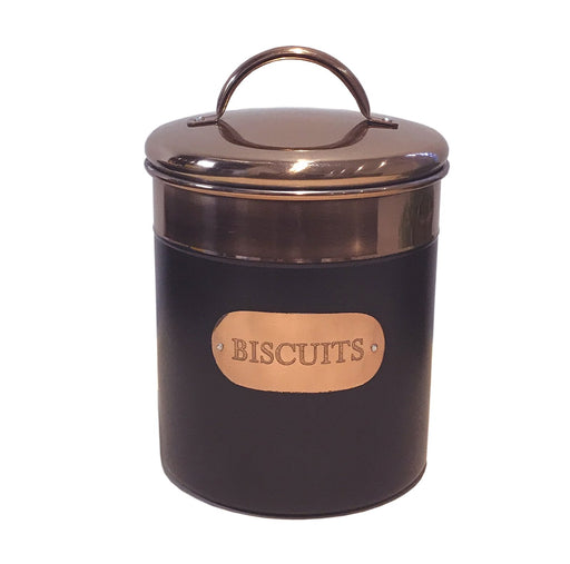 Black And Copper Biscuit Tin - Kozeenest