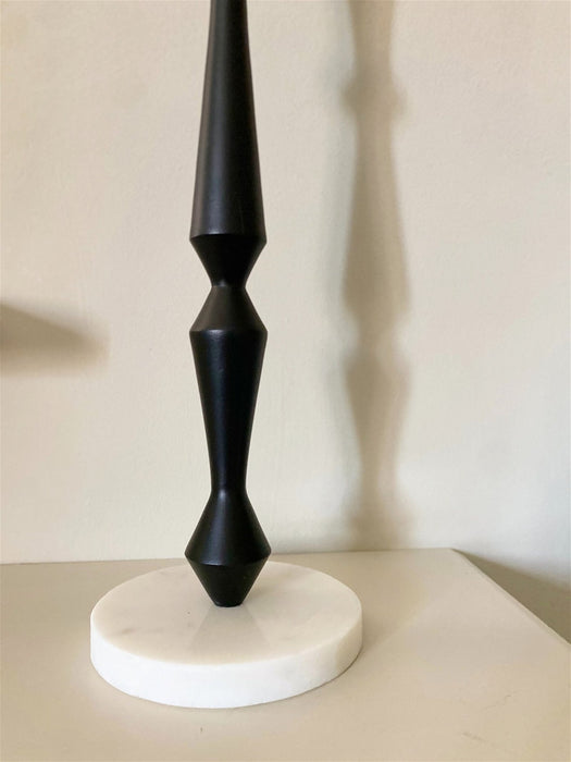 Black and Marble Effect Candlestick - Kozeenest