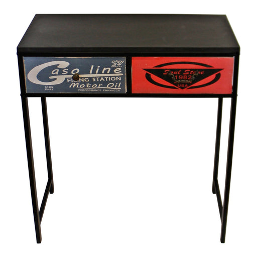 Black Console Table With 2 Drawers, Retro Design To Drawers - Kozeenest