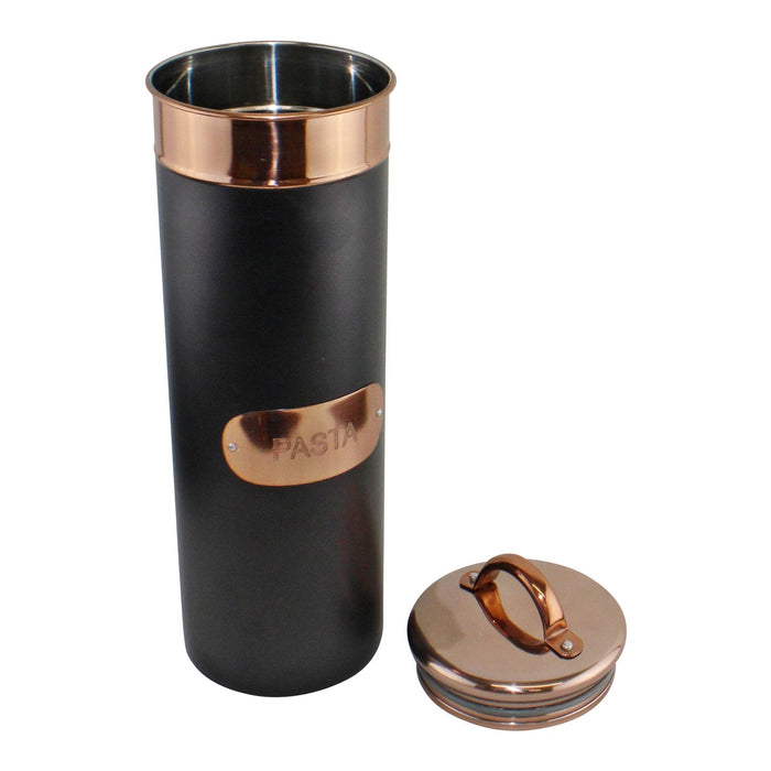 Black & Copper Metal Pasta Tin - Kozeenest