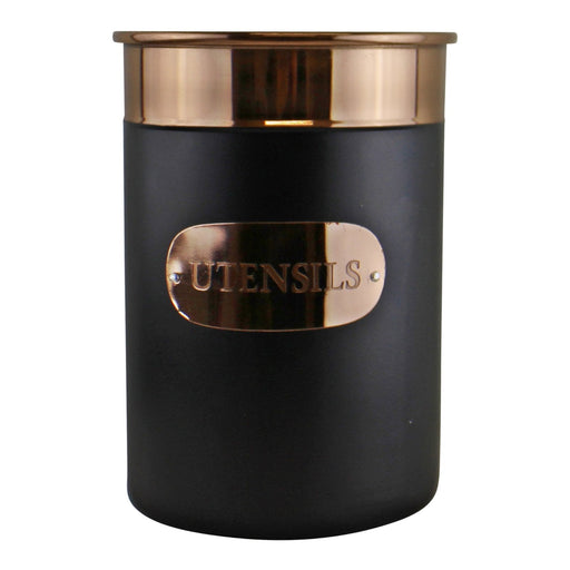 Black & Copper Utensil Pot - Kozeenest