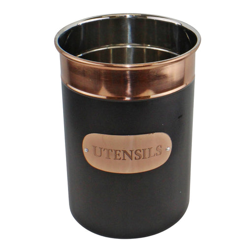 Black & Copper Utensil Pot - Kozeenest