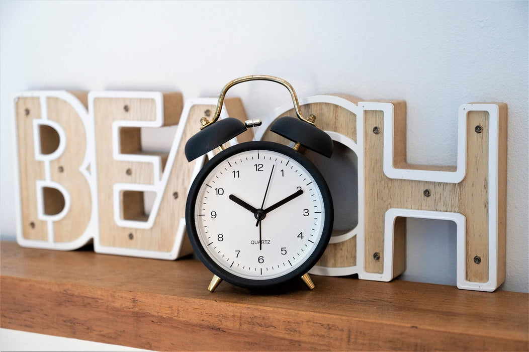 Black & Gold Metal Alarm Clock - Kozeenest