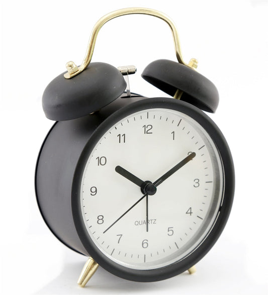 Black & Gold Metal Alarm Clock - Kozeenest