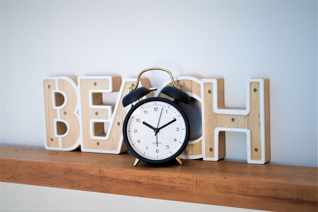 Black & Gold Metal Alarm Clock - Kozeenest