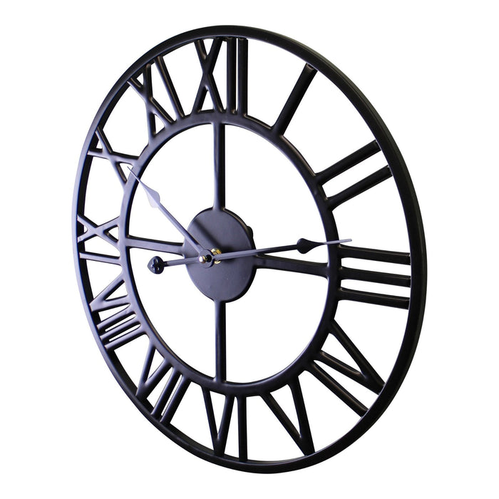 Black Metal Roman Numeral Wall Clock 39cm - Kozeenest