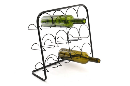 Black Metal Wire 12 Wine Bottle Holder - Kozeenest