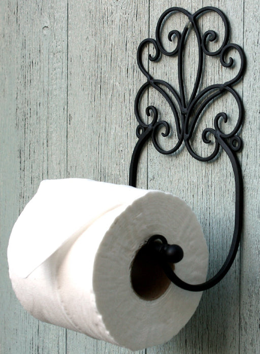 Black Scroll Wall Mounted Toilet Roll Holder - Kozeenest