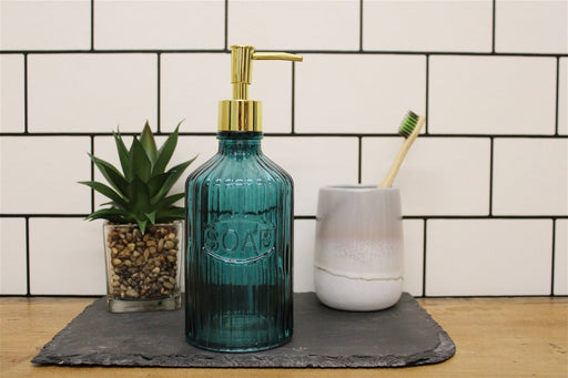 Blue Glass Soap Dispenser - Kozeenest