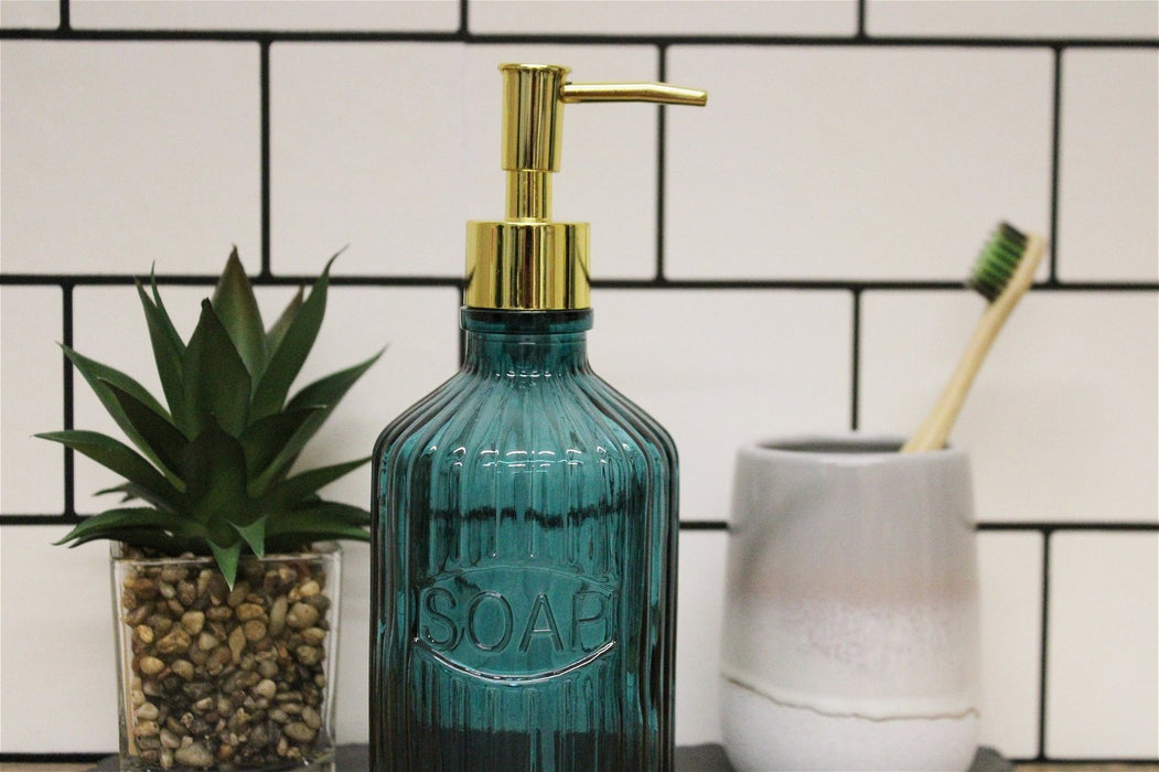 Blue Glass Soap Dispenser - Kozeenest