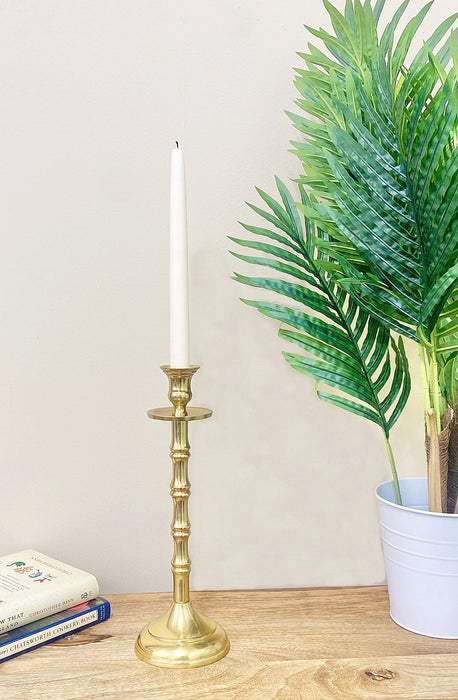 Brass Metal Dinner Candlestick 30cm - Kozeenest