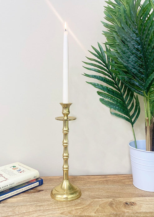 Brass Metal Dinner Candlestick 30cm - Kozeenest