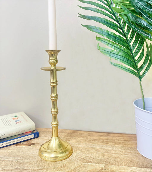 Brass Metal Dinner Candlestick 30cm - Kozeenest